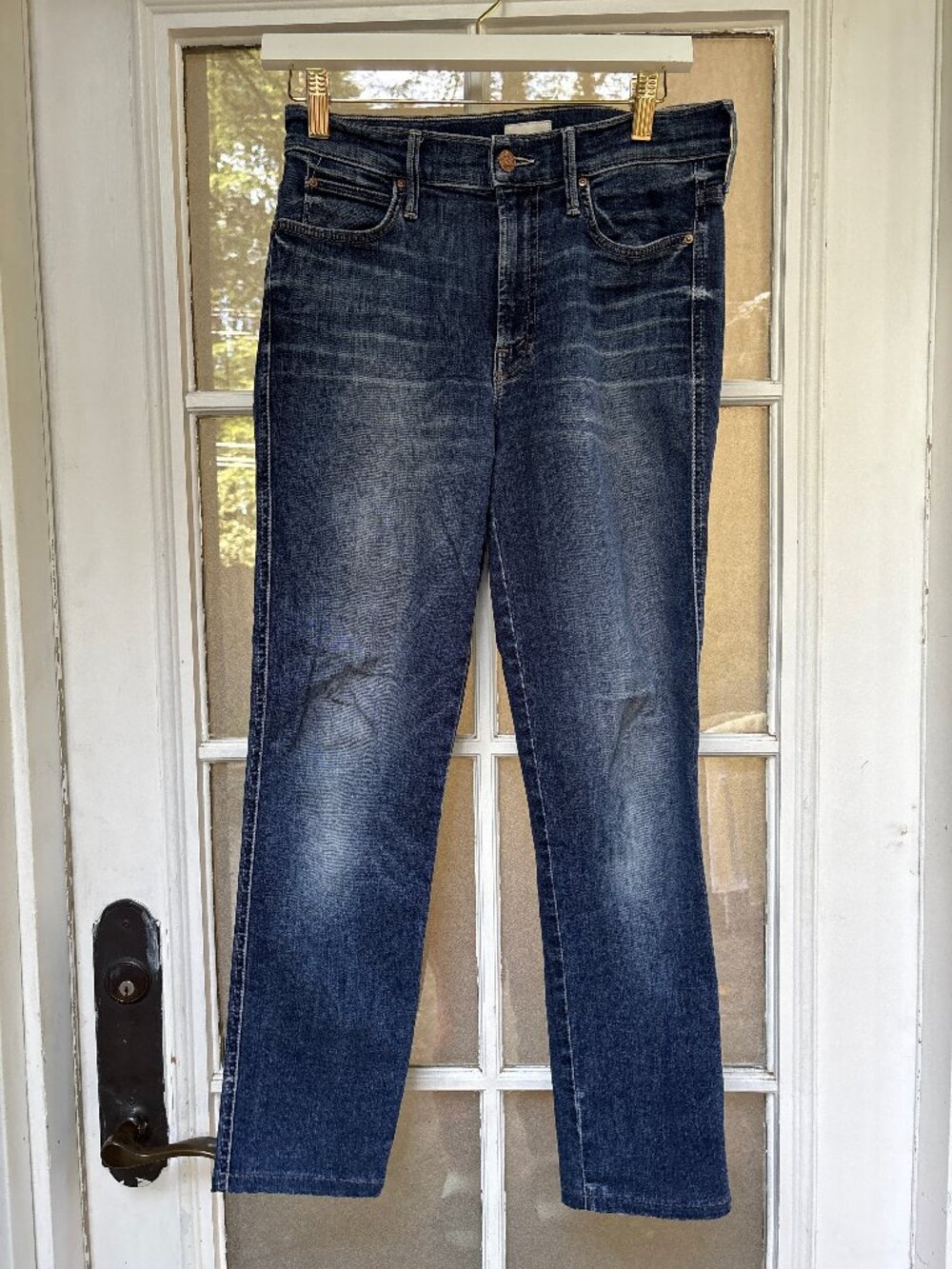 MOTHER The Ankle Pony Boy Jeans – Size 27 – Fray Hem – Mid Rise